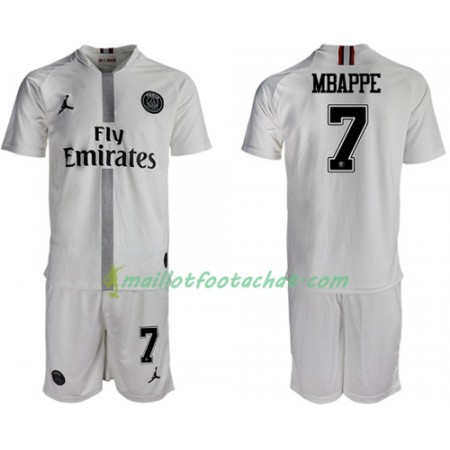 Maillot Paris Saint Germain Mbappe 7 Jodan Blanc Enfant Troisieme 2018/2019